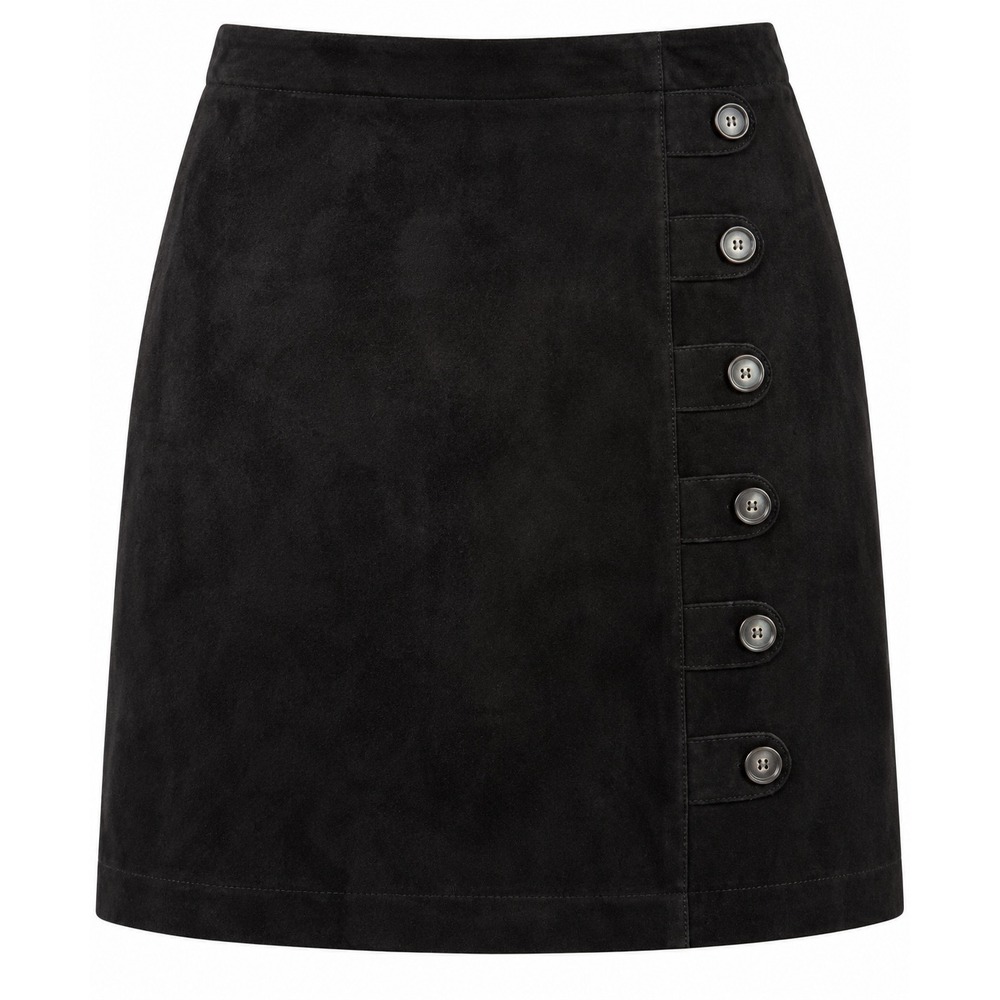 J.McLaughlin Faux Suede Fall Chic Pencil Skirt Dark Academia Minimalist Black 4